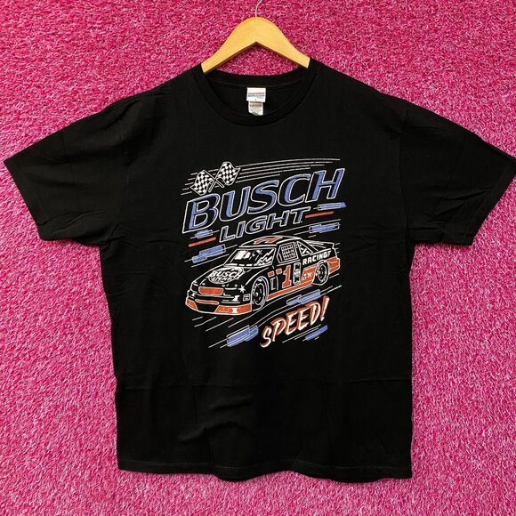 Busch Light Speed Racing Car Graphic Design T-Shirt Large - Picture 1 of 4